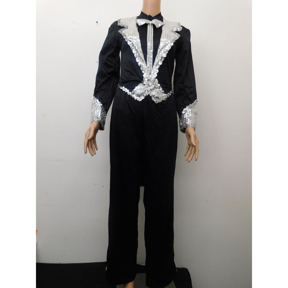 Pre-Owned Costume Unbranded   Medium Adult Black Tuxedo Jazz Sequin Gangster